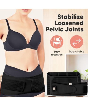 3 in 1 Postpartum Belly Support Recovery Wrap - Slimming Girdle & Waist Shaper for Postpartum & Pregnancy - Midnight Black XL - Buy Online on GoSupps.com