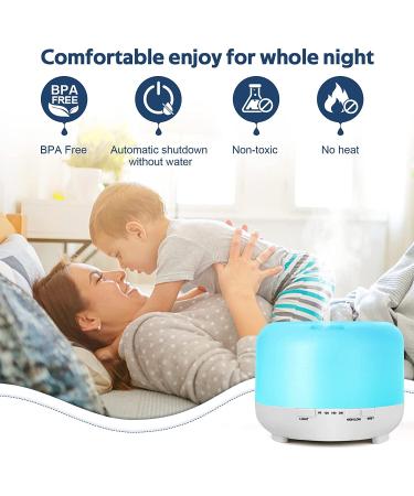 Aromatherapy Essential Oil Diffuser 500ml - Remote Control, Ultrasonic Cool Mist, Timer & Light - for Home, Bedroom, Office - White - Buy Online on GoSupps.com