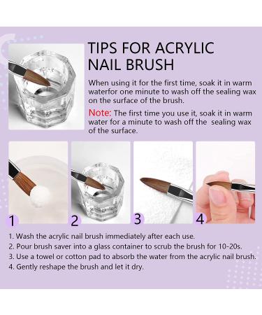Saviland 5pcs Acrylic Nail Brush Set | Professional Size 4/6/8/10/12 Brushes for Acrylic Powder Application, Nail Extension, and Carving | Wood Handle Nail Art Tools - Buy Online on GoSupps.com