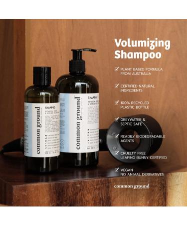 COMMON GROUND Volumizing Natural Shampoo - Paraben & Cruelty Free Organic & Vegan Avocado Oil pH5.5 Color Safe for Healthy Scalp & Shine - 16.9 Fl Oz - Buy Online on GoSupps.com