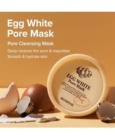 SKINFOOD Egg White Pore Mask 120g | Clay Mask for Pore Tightening & Sebum Absorption | Exfoliating Skincare - International Shipping Available - Buy Online on GoSupps.com