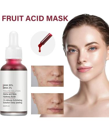 AHA 30% + BHA 2% Peeling Solution Glycolic Acid Peel with Aloe Vera for Large Pores Wrinkles & Fine Lines Chemical Peel for Face at Home 1.0 Floz - Buy Online on GoSupps.com