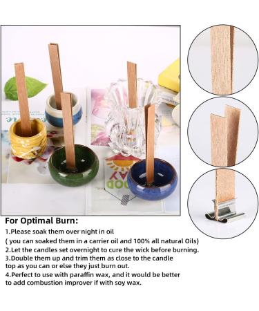100 pcs Wooden Candle Wicks for Candle Making - 6 inch Crackling Wood Wicks with Metal Base Clips - 50 Sets - Buy Online on GoSupps.com