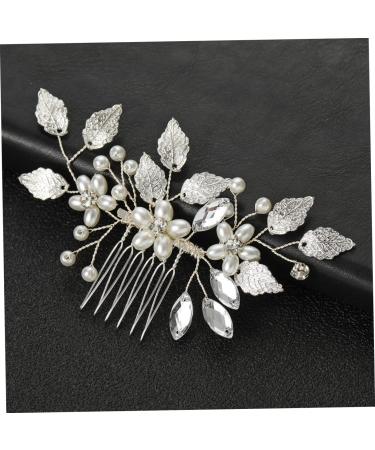 FRCOLOR Bridal Hair Accessories Bridal Headpieces for Wedding Hair Accessories for Prom Diamond Hair Accessories Silver Clips for Hair Wedding Pearls Hair Comb Floral Hair Clip Zinc Alloy - Buy Online on GoSupps.com