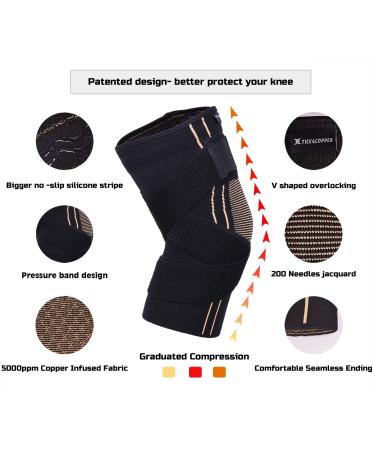 THX4COPPER Sports Compression Knee Brace for Joint Pain Relief - Large Size, Pack of 1 - Buy Online on GoSupps.com