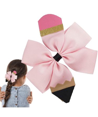 Bows for Girls - Non-slip Hair Clips for Girls | Hairpins with Sturdy Grosgrain Ribbon Bows Toddler Hair Clips Bows for Girls Pink