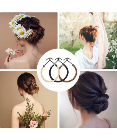 24 Pieces Stretch rope hair hooks pill hair hooks double hook hair rope hair coiffure hooks Ponytail Hooks Elastic Bands Hair Styling Hair Bungee Cords With Hooks Elastic Black + Coffee + Apricot - Buy Online on GoSupps.com