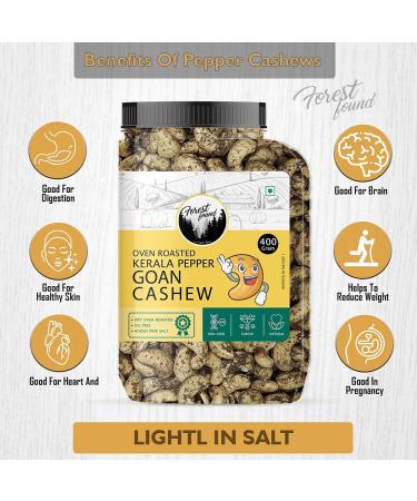 Forest Found Roasted Tellicherry Pepper Cashews Nuts (400Gram) - Buy Online on GoSupps.com