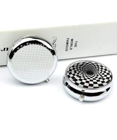Compact 3-Compartment Travel Pill Box | Portable Medicine Organizer with Visual Illusions Design - Perfect for Handbag & Pocket - Buy Online on GoSupps.com
