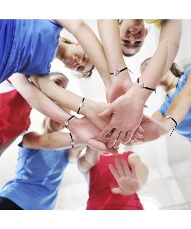 Hicarer Volleyball Charm Bracelet Set - 12 Pieces | Adjustable Woven Jewelry for Female Team Players | Softball Charm Bracelets with Braided Rope | Teens' Sports Fashion - Buy Online on GoSupps.com