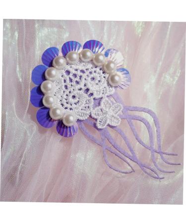 FOMIYES Fake Jellyfish Hair Clip Floral Pearl Hair Clip Pearl Snap Clips Pearl Hair Barrettes Hair Barrettes for Girls Jellyfish Hairpin Purple Vacation Hair Tie Holder Beach Faux Pearls - Buy Online on GoSupps.com