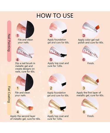 Saviland Metallic Gel Nail Polish Set - 6 Colors | Soak Off UV LED Glitter Nail Art Kit - Buy Online on GoSupps.com