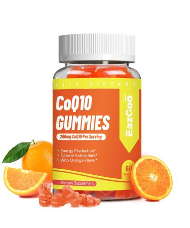 CoQ10 Gummies 200mg Vegan Supplement for Energy Production Non-GMO Gluten Free (60 Gummies) 60 Count (Pack of 1)