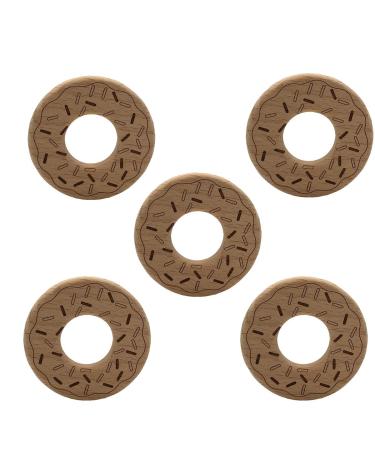 Organic Wooden Donuts Natural Handmade Unfinished Beech Wooden Animal Shape Pattern DIY Home Decoration Crafts Accessory (Donuts)