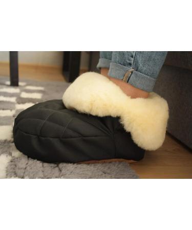 Natural Relugan Sheepskin Foot Warmers & Fur Slippers - Cozy Two Feet Sheepskin Socks for Ultimate Comfort - Buy Online on GoSupps.com