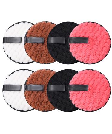 8 pieces of slaughtering pads washable 11.5 cm Smarting pads microfiber reusable make-up remunter sponges for facial cleaning skin care (4 colors) black brown pink white