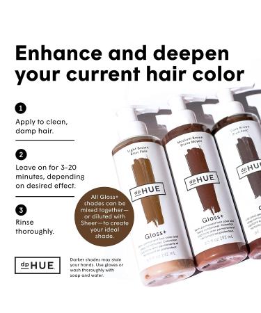 dpHUE Gloss+ Light Brown 6.5 oz - Color-Boosting Semi-Permanent Hair Dye & Deep Conditioner - Buy Online on GoSupps.com