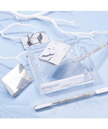 Olycraft 6-Piece Stainless Steel Makeup Palette Set for Nail Art - Mini Ring Manicure Pallet with Spatula Tools - 4.3x3.3cm for DIY Design - Buy Online on GoSupps.com