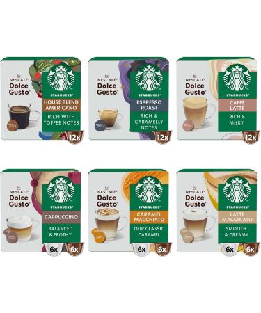  STARBUCKS STARBUCKS Nescaf Dolce Gusto Coffee Variety Mix Pack Black and Gourmet Coffee 6 x 12 Coffee Capsules (72 Capsules) - Excellent - Buy Online on GoSupps.com