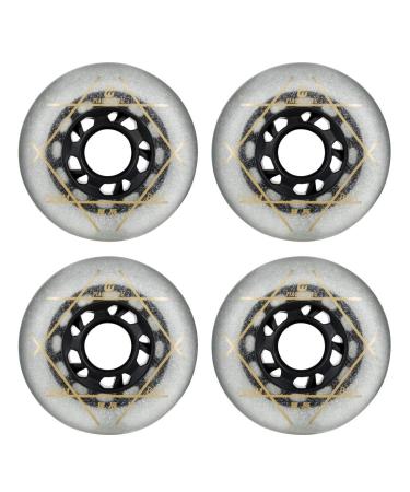 SzBlaZe 88A PU Wear Resist Sliding FSK Inline Roller Skate Replacement Wheels Without Bearings (Pack of 4) 72mm 76mm 80mm for Choose White 80mm