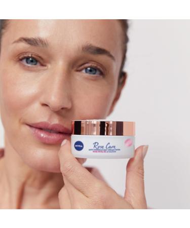 NIVEA Rose Care Anti-Wrinkle Day Cream (50 ml) anti-wrinkle face cream with nourishing and antioxidant properties based on rose petal oil and calcium - Buy Online on GoSupps.com