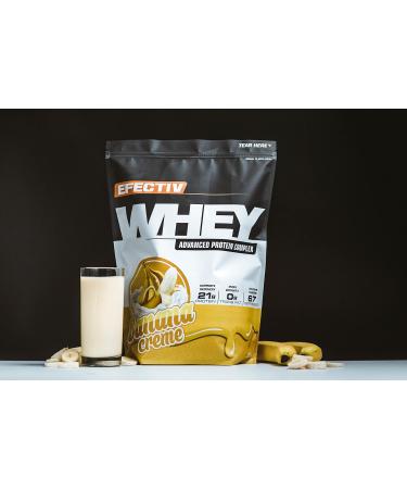 Efectiv Sports Nutrition 2Kg Banana Creme Whey Shake - Premium Protein Powder for Muscle Gain & Recovery | International Shipping Available - Buy Online on GoSupps.com