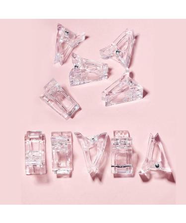 10 Pieces Poly Nail Gel Clips - Acrylic Nail Extension Forms for Women | Transparent Nail Tips & Fixing Clips - Buy Online on GoSupps.com