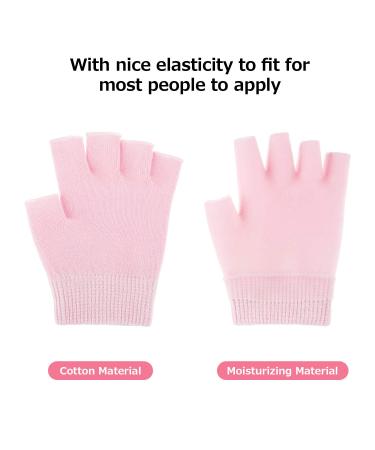 2 Pairs Moisturizing Fingerless Gloves for Dry, Rough, and Cracked Hands - Pink and Black - Buy Online on GoSupps.com