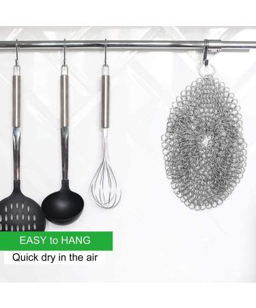 SUJAYU 7 Inch Cast Iron Cleaner - Stainless Steel Chainmail Scrubber for Seasoning Protection | Cookware Accessories - Buy Online on GoSupps.com