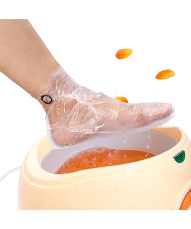 Shop 200 Pieces Transparent Plastic Ankle Boots - Thermal Insulation Foot Covers for Paraffin Wax Spa Pedicures | International Shipping Available - Buy Online on GoSupps.com