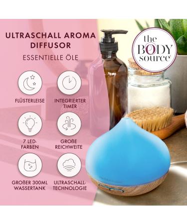 Buy The Body Source 300ml Ultrasound Aroma Diffuser - LED Humidifier & Electric Fragrance Lamp for Essential Oils - Aromatherapy for Home Office & Spa - Buy Online on GoSupps.com