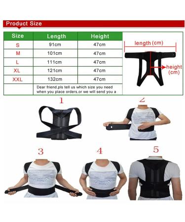 Doversky Back Support Belt Orthopedic Posture Corset Back Brace Support Men Back Straightener Round Shoulder black XXL - Buy Online on GoSupps.com