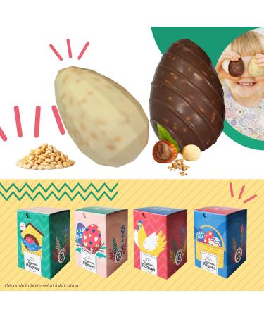 Small Egg Inclusion Chocolate Milk Shine Caramlised Hazelnuts - Handmade Easter Chocolate Chocodic