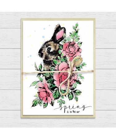 Easter Rabbit Clear Stamps for Card Making and Scrapbooking - Animals & Flowers Transparent Rubber Stamps for Easter Day Crafting - Buy Online on GoSupps.com