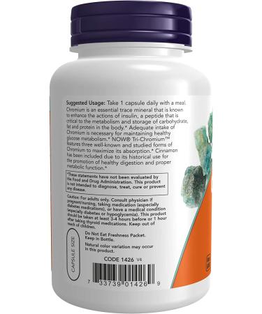 Now Foods Tri-Chromium 500 mcg - 180 Veg Capsules | Supports Metabolism & Glucose Levels - Buy Online on GoSupps.com