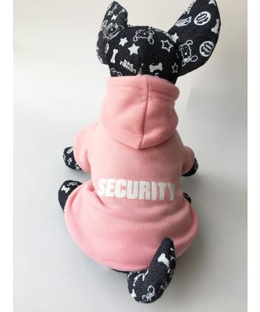 Zoonpark Soft Fleece Dog Hoodie - Winter Warmth for Small Medium & Large Dogs | Pink Security Inscription 32cm Back Length - Buy Online on GoSupps.com