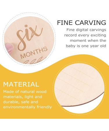 NUOBESTY Baby Monthly Milestone Wooden Cards - Newborn Photography Accessories for Baby Shower - Buy Online on GoSupps.com