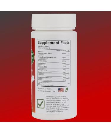 GLADTON Glucosamine Chondroitin MSM Curcumin Turmeric Boswellia - Joint Support Supplement for Bone Back Knee Hand Flexibility Mobility. Joint Health Supplement for Women & Men. 90 Capsules - Buy Online on GoSupps.com