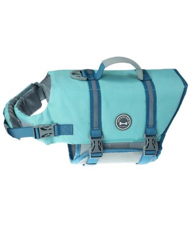 Vivaglory Ripstop Dogs Rescue vest For Small Medium Boat Dog Wallpage with improved buoyancy & visibility Cyan XS: 35-43cm (chest circumference) Cyan