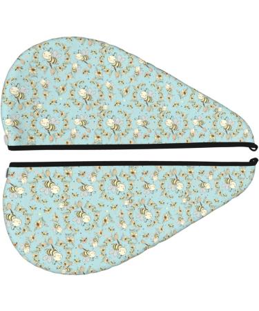 Hair Towel Wrap - Quick-Dry Towel Turban with Button | Cute Honeybees Design for Effortless Hair Drying - Buy Online on GoSupps.com