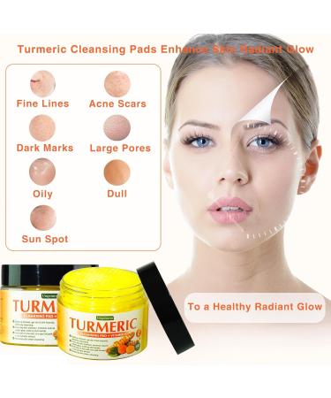 80 Turmeric Cleansing Pads for Face | Vitamin C & B5 Exfoliating Scrub Pads | Maintain Skin's Water & Oil Balance - Buy Online on GoSupps.com