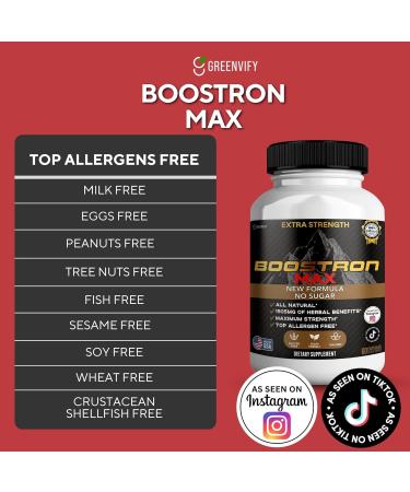 Boostron Max Extra Strength Maca Root Complex Organic Blend 60 Capsules Vegan Gluten Free Sugar Free All Natural Dietary Supplement (1) - Buy Online on GoSupps.com