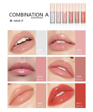 MAEPEOR 6PCS Light Lipgloss Set A - Moisturizing, Shiny & Nourishing Plumping Glossy Lip Gloss - Buy Online on GoSupps.com