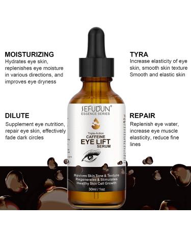 Caffeine Eye Serum Complex | Eye Bag Treatment for Women and Men | Anti-Aging, Pigmentation, Wrinkles | 100% Natural Cold Pressed Oil - Buy Online on GoSupps.com