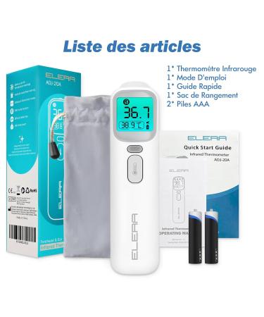 Buy Fieberhermometer Ear for Babies Fast 1s Measurement Contactless Infrared Thermometer with Fever Alarm & 4 Color Display International Shipping Available - Buy Online on GoSupps.com