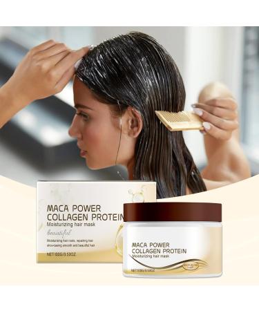 Collagen Hair Mask - Maca Power Collagen Protein Moisturizing Hair Mask 100g - Deep Hydration and Strengthening for Dry and Damaged Hair - Buy Online on GoSupps.com