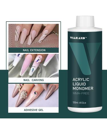 VIARAND Monomer Acrylic Nail Liquid 4oz - Professional Non-Yellowing MMA-Free Formula - Buy Online on GoSupps.com