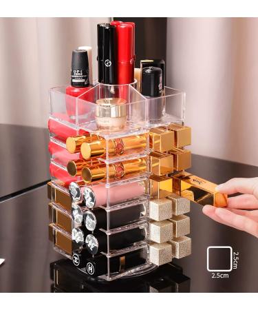 Sooyee 360 Degree Spinning Lipstick Organizer - 53 Spaces Acrylic Cosmetic Display Case - Buy Online on GoSupps.com
