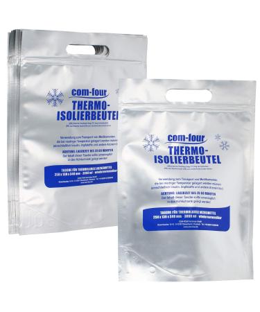 Com-Four 10x thermo-isolating bag travel medication bag for on the go small cooling bag for insulin and thermolabile medicines-bags for heat cold and light (10 pieces)