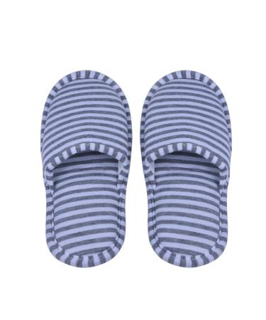Keenso Reisen foldable slippers indoor slippers portable reusable soft cotton slipproof slippers for travel hotel plane house for women gray stripes